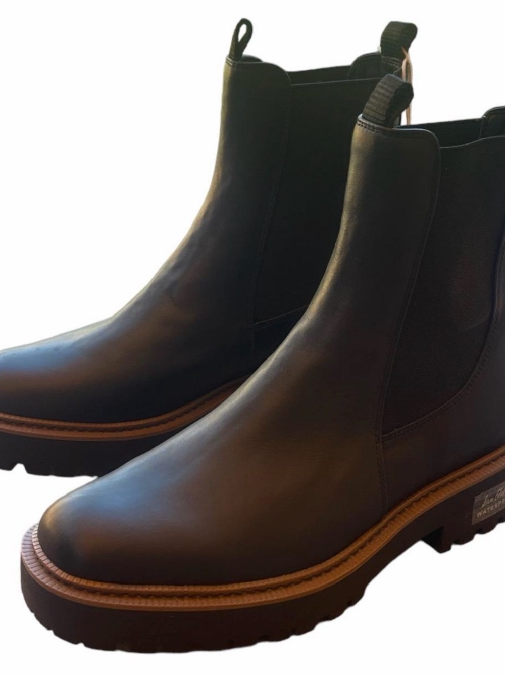 Sam Edelman Women's 9.5 Laguna Waterproof Leather Lug Sole  Chelsea boots